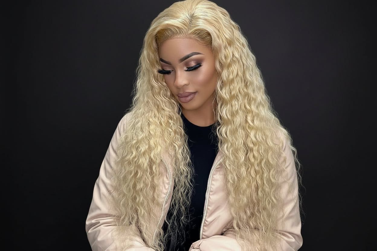 #613/Blonde 4*4 Closure Wigs (HD Lace/210% density)