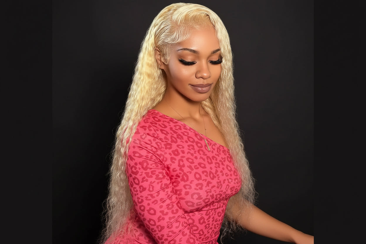 #613/Blonde 4*4 Closure Wigs (HD Lace/210% density)